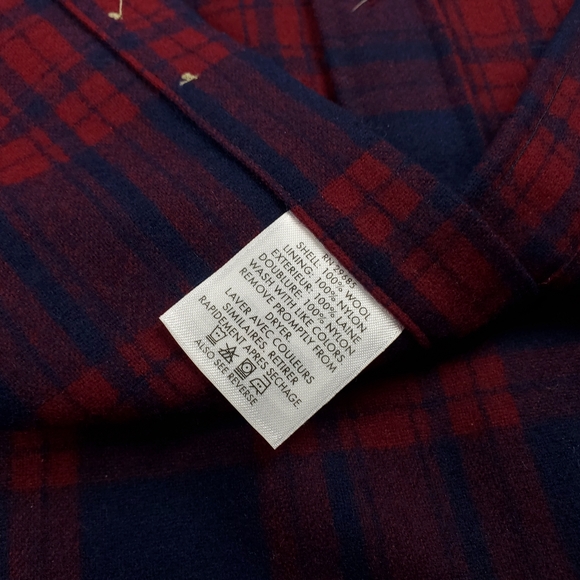 Vintage Pendleton Wool Flannel Shirt Mens Large Tartan Plaid Button Up Red Blue - Picture 9 of 11